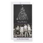 4x8 Gray Snowflake XMAS Tree PHOTO Christmas Card Custom Photo Card