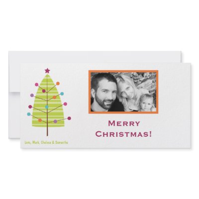 4x8 Modern XMAS Tree PHOTO Christmas Card Photo Greeting Card by AnnLeeDesigns