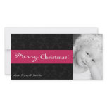 4x8 Pink Black Damask Frame PHOTO Christmas Card Photo Cards