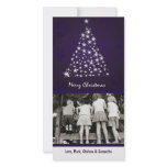 4x8 Purpl Snowflake XMAS Tree PHOTO Christmas Card Photo Greeting Card