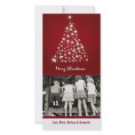 4x8 Red Snowflake XMAS Tree PHOTO Christmas Card Photo Card Template