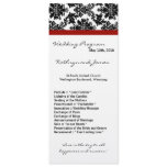 4x9 Wedding Program - Black Damask Red Crimson Personalized Announcements