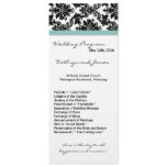 4x9 Wedding Program - Black Damask Tiffany Blue Invitations