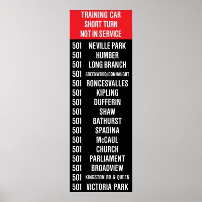 501 Queen Streetcar Rollsign Posters by laurencelui