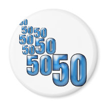 50 50 50 REFRIGERATOR MAGNET