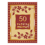 50.a invitación de oro del aniversario de boda