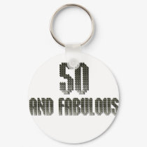 50 and fab disco theme keychains