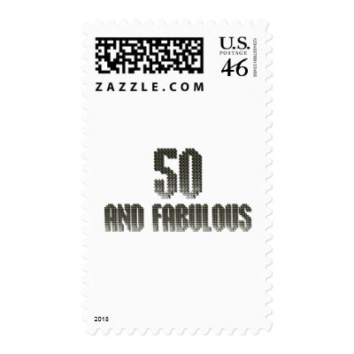50 and fab disco theme postage stamp by Family4Forever