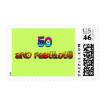 50 and fab rainbow postage stamps