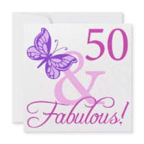 50 And Fabulous Birthday Gifts (Plum) Announcements