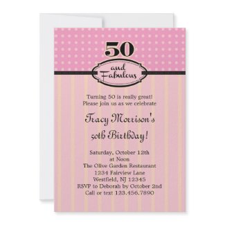 50 and Fabulous Birthday Invitation invitation