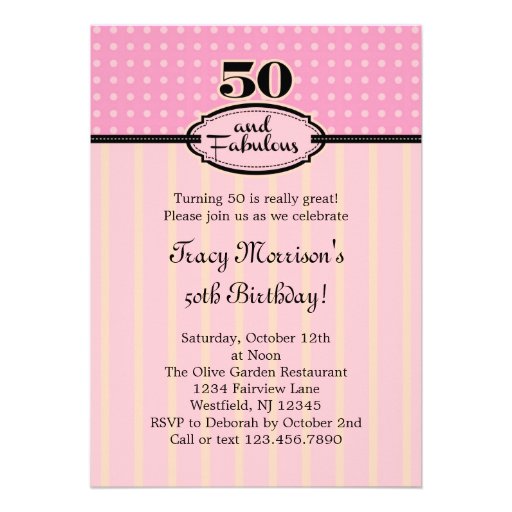 50 and Fabulous Birthday Invitation