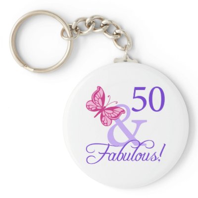 50 And Fabulous Birthday Keychain by birthdaygifts