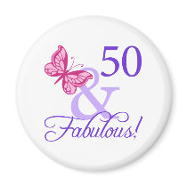 50 And Fabulous Birthday Magnet