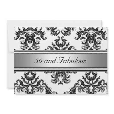 50 and Fabulous Damask Birthday Invitation by invitesnow