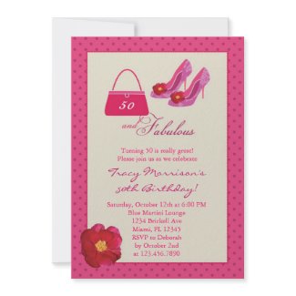 50 and Fabulous Fashion Birthday Invitation invitation