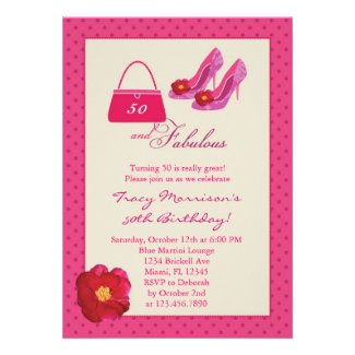 50 and Fabulous Fashion Birthday Invitation