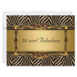 50 and Fabulous Gold  Birthday Party Invitation