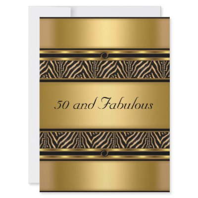 50 and Fabulous Gold  Birthday Party Invitation by InviteDesign