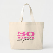 50 and fabulous tote bag for fiftieth Birthday