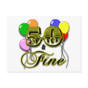50 and Fine Birthday Gifts and Apparel postcards by BirthdayZone 50 and Fine Birthday Gifts and Apparel postcards