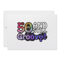 50 And Still Groovy Custom Invitations