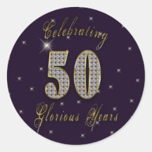 50 años gloriosos - pegatinas de la celebración