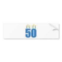 50 Birthday Candles (Blue / Green) bumper stickers
