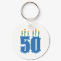 50 Birthday Candles (Blue / Green) keychains
