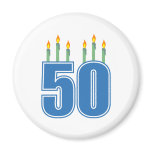 50 Birthday Candles (Blue / Green) magnets