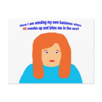 50 bites me in the ass post card