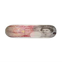 50 British Pound Bank Note Skateboard Mini