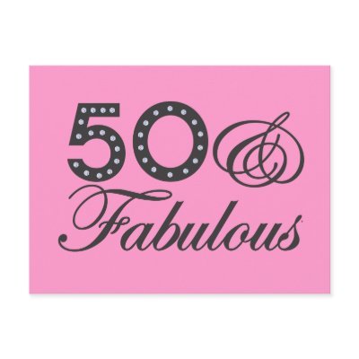50 & Fabulous Gift Postcard by tutululushop