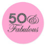 50 & Fabulous Gift Round Sticker