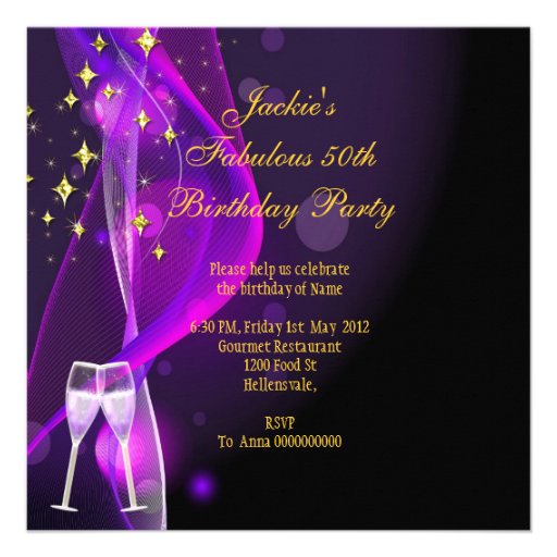 50 & Fantastic Purple Gold Leopard Shoes Personalized Announcements