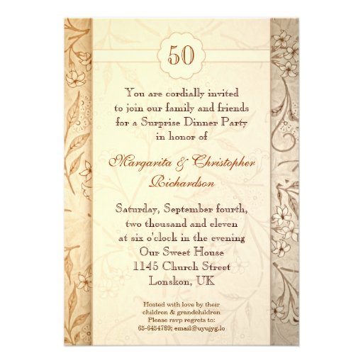 50 golden wedding anniversary invitations