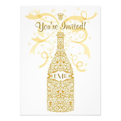 50 Golden Years Champagne Celebration Personalized Invite