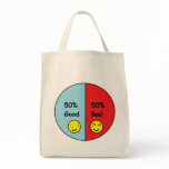 50% Good and 50% Bad Pie Chart Tote Bag