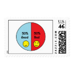 50% Good and 50% Bad Pie Chart Stamps
