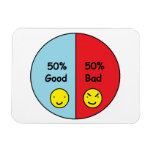 50% Good and 50% Bad Pie Chart Magnet