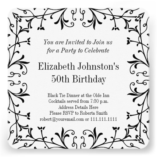 50 Great Years Black Tie Birthday or Anniversary Personalized Announcement
