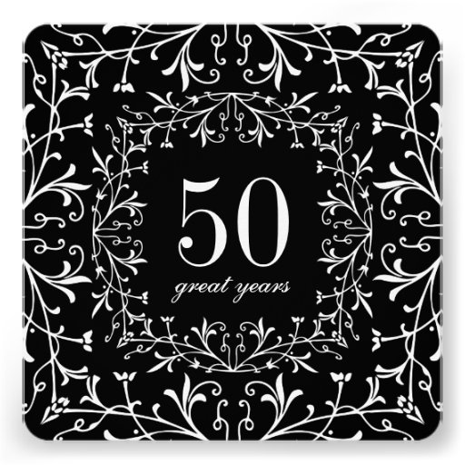 50 Great Years Black Tie Birthday or Anniversary Personalized Announcement