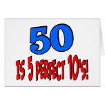50 is 5 perfect 10s (BLUE) Card