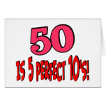 50 is 5 perfect 10s (PINK) Card