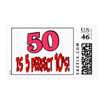 50 is 5 perfect 10s (PINK) stamps