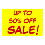 50 Percent Sale Poster posters