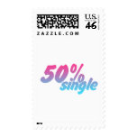 50 Percent Single - Funny Humour Comedy Joke Stamp