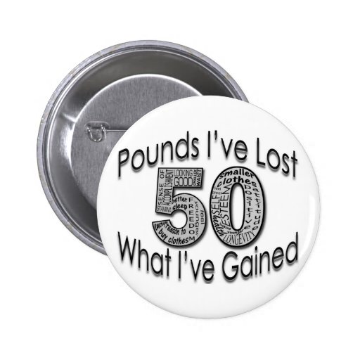 50 Pounds Lost Button