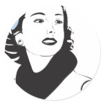 50"s Lady Round Stickers