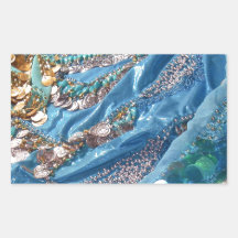 50 Shades of Turquoise Rectangle Stickers